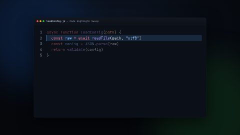 Code Highlight Sweep template