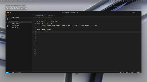 Code Snippet - Dark Modern: a frame of the template