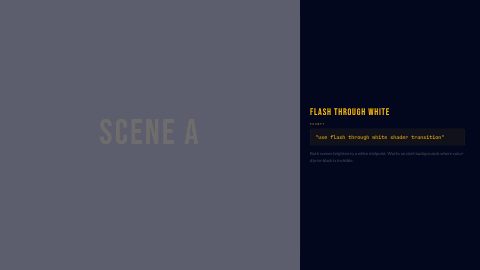 Flash Through White: a frame of the template
